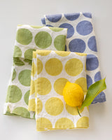 Dot Linen Towel in Lemon