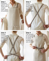 Crossback Linen Apron - Olive