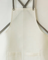 Crossback Linen Apron - Oyster