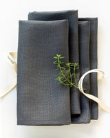 Linen Napkins in Zinc - Set of 4