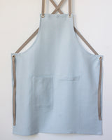 Crossback Linen Apron - Sky